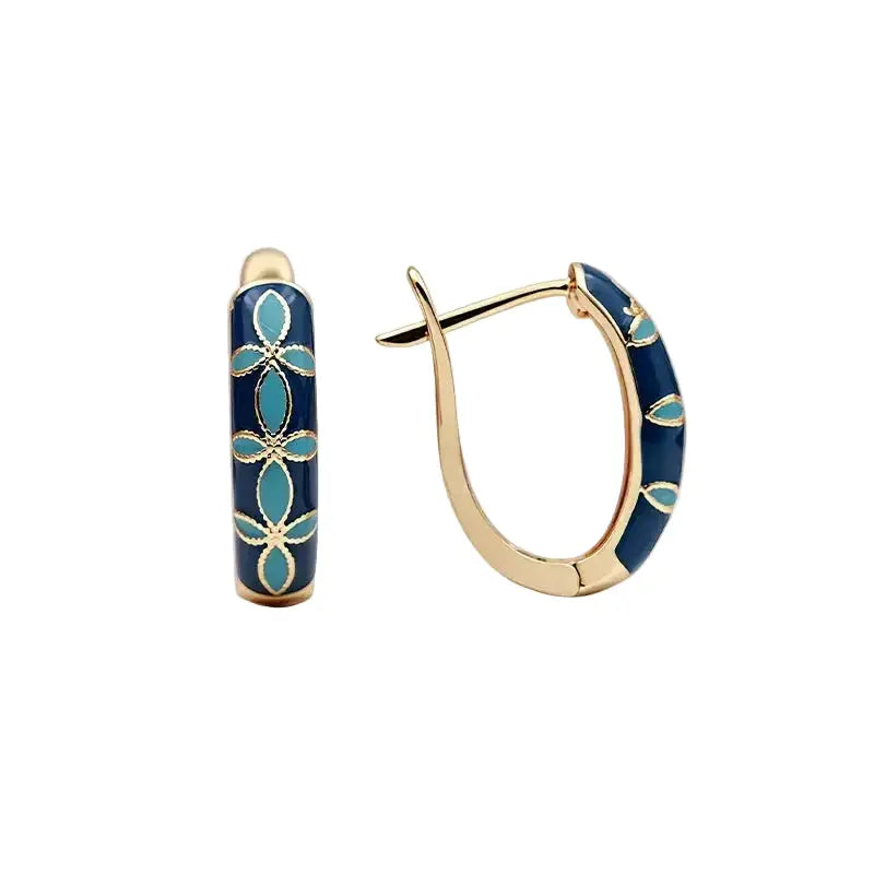 The Imperial Blue Enamel Earrings ZANYÉ