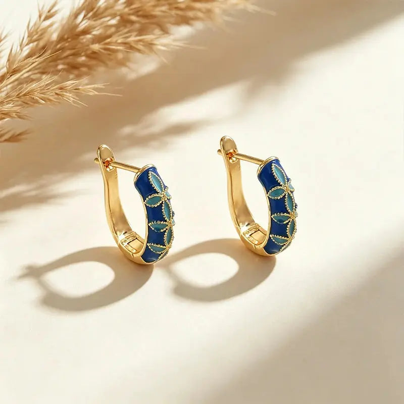 The Imperial Blue Enamel Earrings ZANYÉ