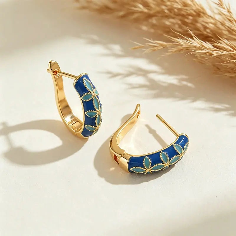 The Imperial Blue Enamel Earrings ZANYÉ