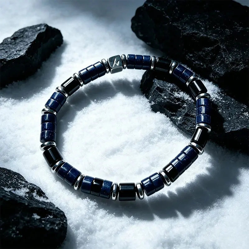 The Celestial Mirror - Cylindrical Lapis Lazuli Mixed Bracelet ZANYÉ