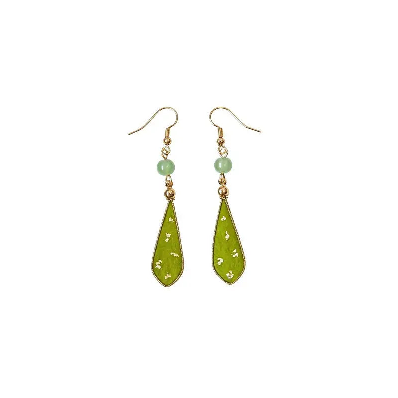 The Tranquil Bamboo Leaf Silk Filigree Earrings ZANYÉ