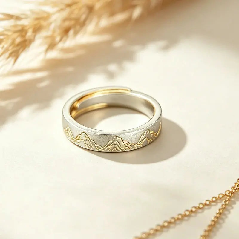 The Mountain & Sea Pledge Silver Couple Rings ZANYÉ