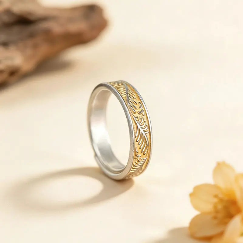 The Endless Vitality Tang Grass Gilded Silver Ring ZANYÉ