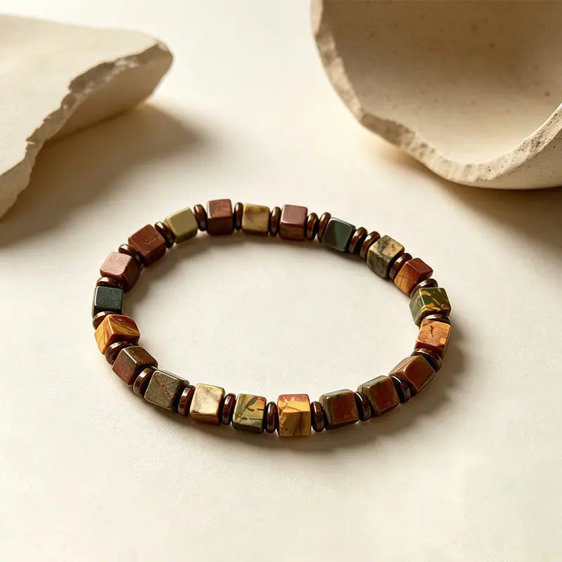 Crimson Wilderness - Red Jasper Square-Cut Bracelet ZANYÉ