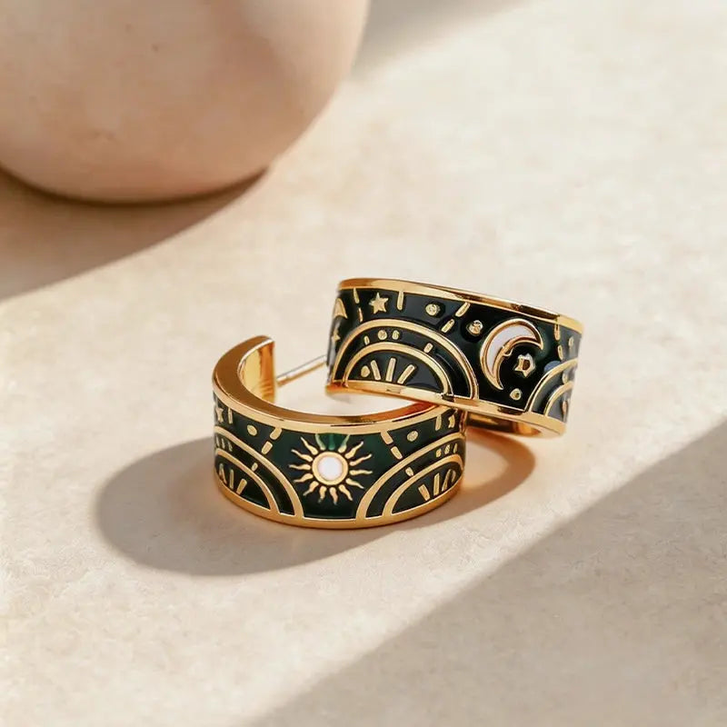 The Cosmic Celestial Asymmetric Hoop Earrings ZANYÉ