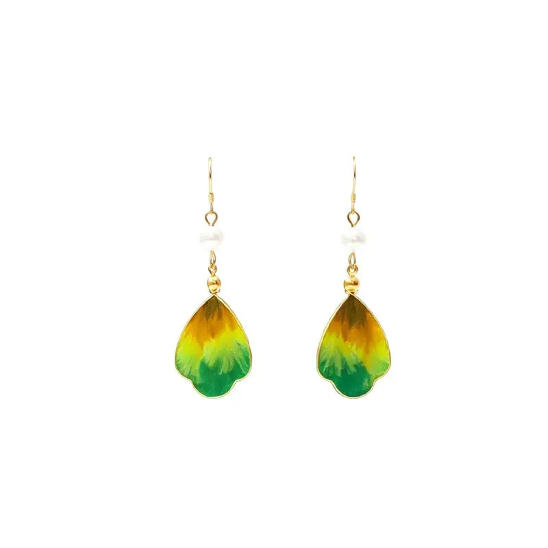 The Elegant Silk Filigree Leaf Earrings ZANYÉ