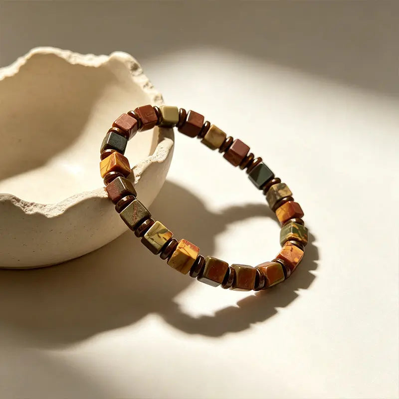 Crimson Wilderness - Red Jasper Square-Cut Bracelet ZANYÉ