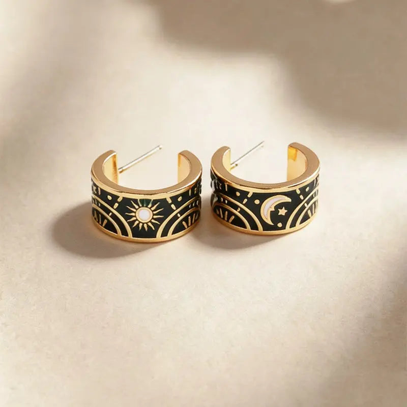 The Cosmic Celestial Asymmetric Hoop Earrings ZANYÉ