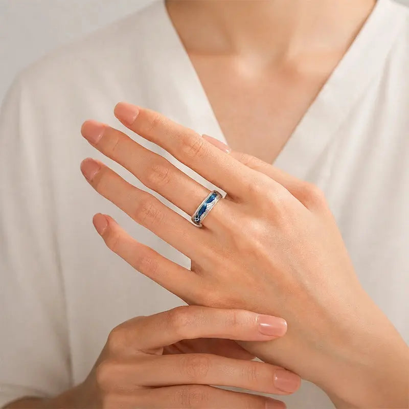The Splendid Landscape Cloisonné Silver Ring (6mm) ZANYÉ