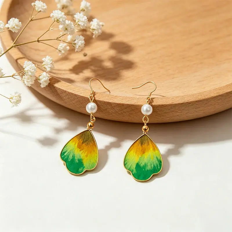 The Elegant Silk Filigree Leaf Earrings ZANYÉ