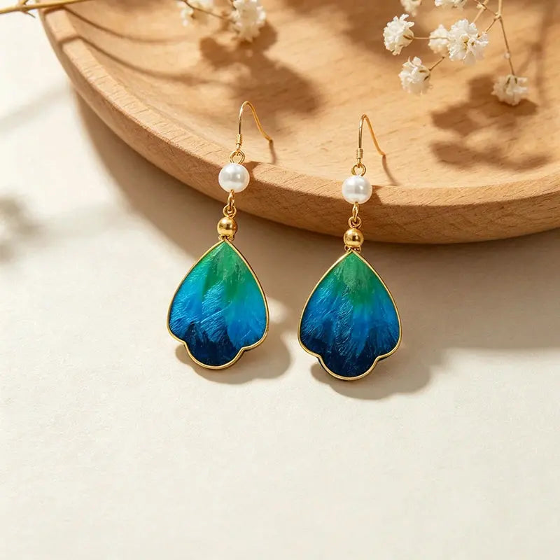 The Elegant Silk Filigree Leaf Earrings ZANYÉ