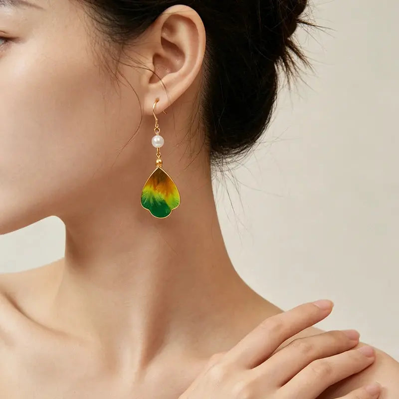 The Elegant Silk Filigree Leaf Earrings ZANYÉ