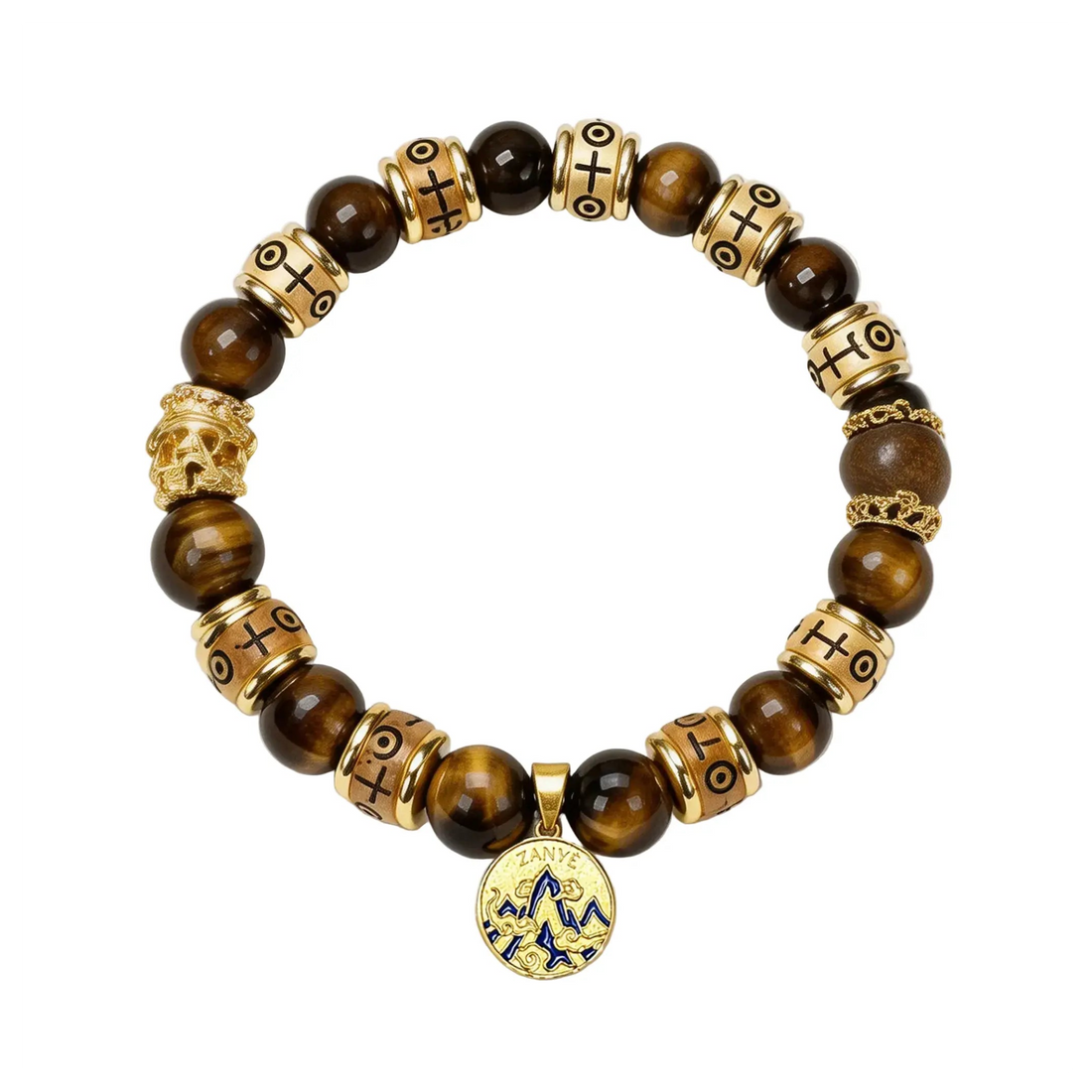 The Golden Sanctuary - Yellow Tiger's Eye & Gold Cloisonné Amulet Bracelet ZANYÉ