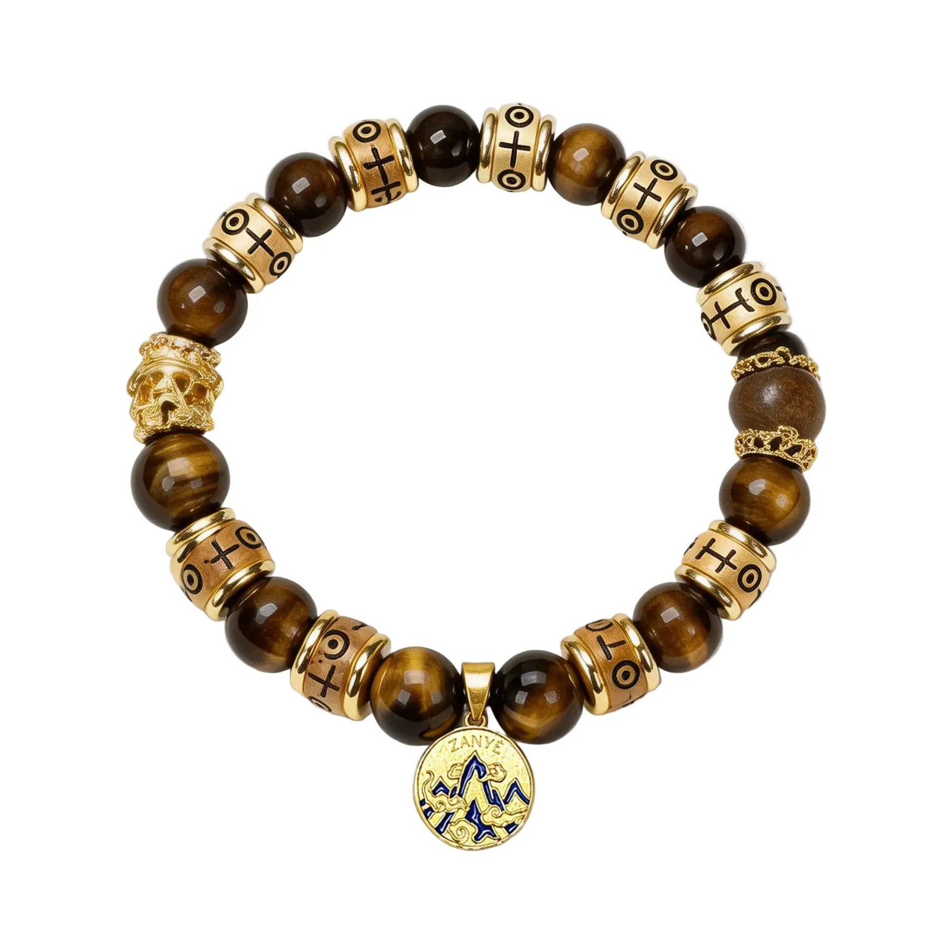 The Golden Sanctuary - Yellow Tiger's Eye & Gold Cloisonné Amulet Bracelet ZANYÉ