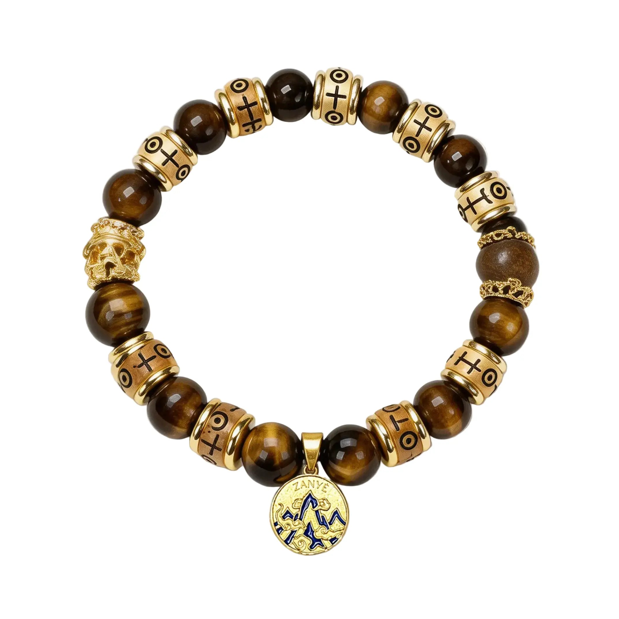 The Golden Sanctuary - Yellow Tiger's Eye & Gold Cloisonné Amulet Bracelet ZANYÉ