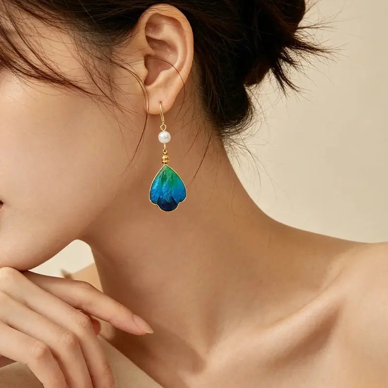 The Elegant Silk Filigree Leaf Earrings ZANYÉ