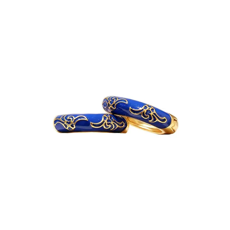 The Regal Enamel Scroll Hoop Earrings ZANYÉ