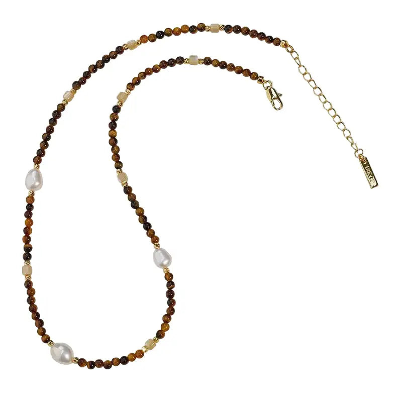 The Sovereign Balance - Tiger's Eye & Pearl Jewelry ZANYÉ