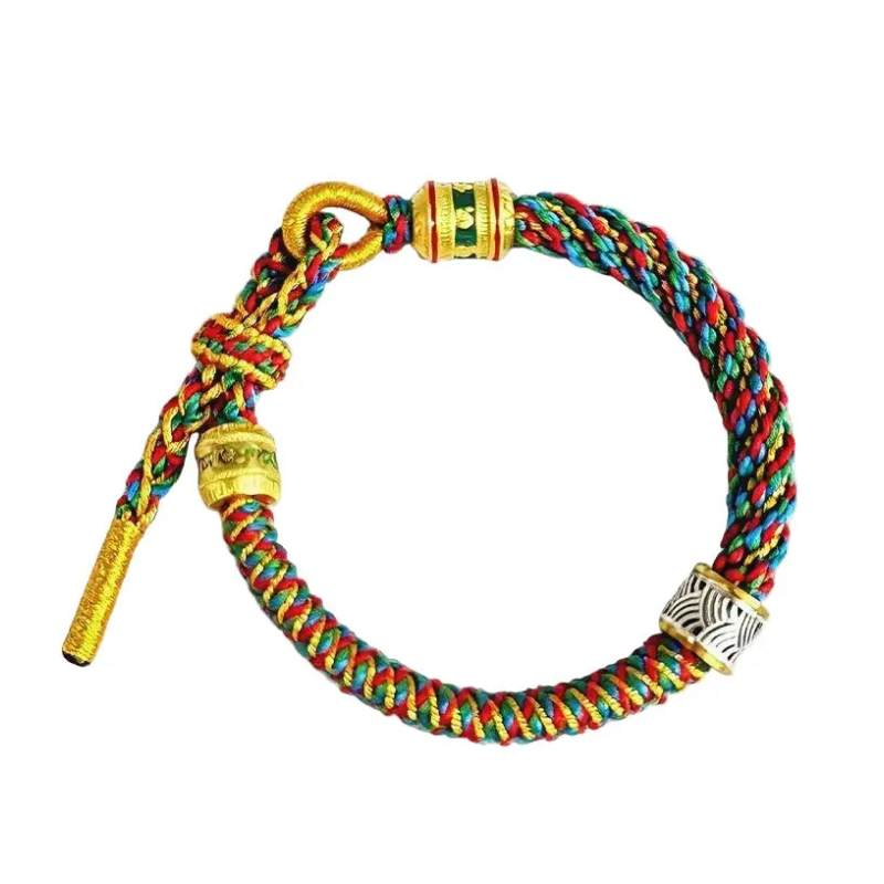 The Sacred Prism - Handwoven Tibetan Corn Knot Multi-Color Cotton Cord Bracelet ZANYÉ