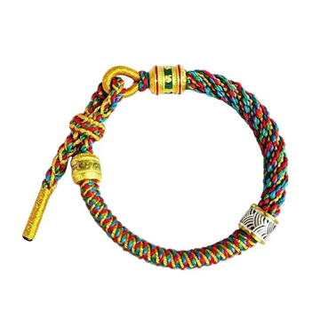 The Sacred Prism - Handwoven Tibetan Corn Knot Multi-Color Cotton Cord Bracelet ZANYÉ
