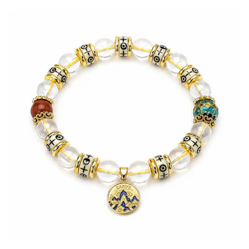 The Crystal Sanctuary - Clear Quartz & Blue Cloisonné Archive Bracelet ZANYÉ
