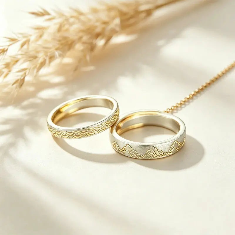 The Mountain & Sea Pledge Silver Couple Rings ZANYÉ