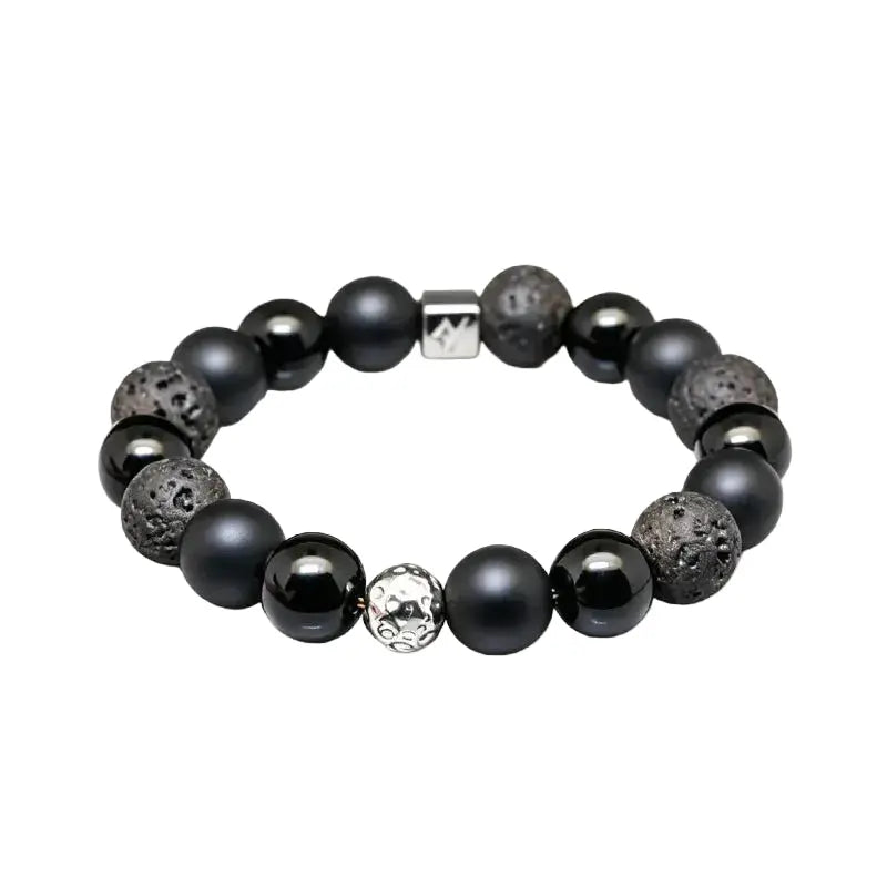 The Magma Core - Obsidian & Volcanic Lava Rock Talisman Bracelet ZANYÉ