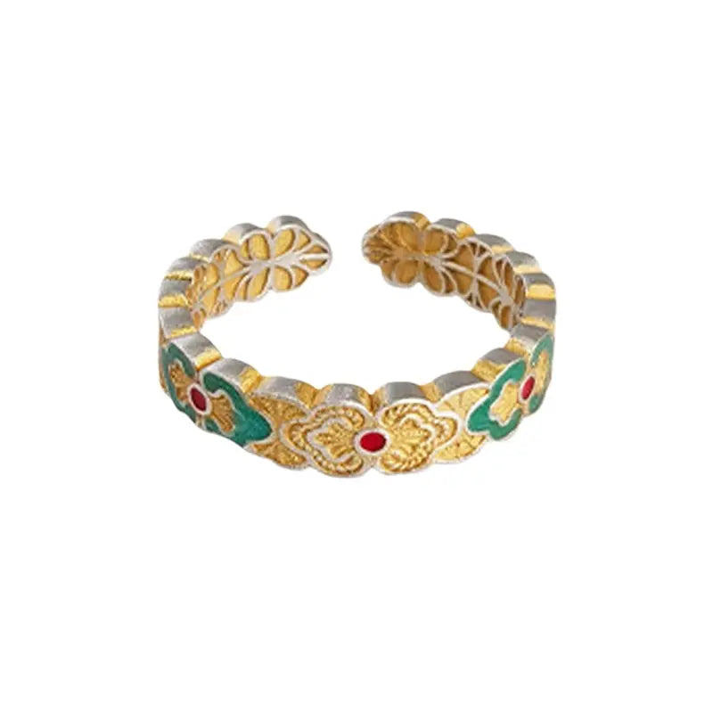 The Auspicious Ruyi Cloisonné Silver Ring ZANYÉ