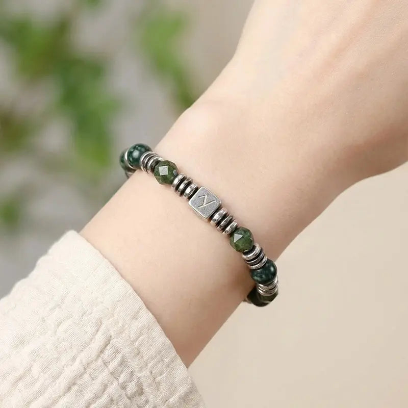 The Sparrow's Flight - Square-Cut Sparrow Stone & Gunmetal Spacer Bracelet ZANYÉ
