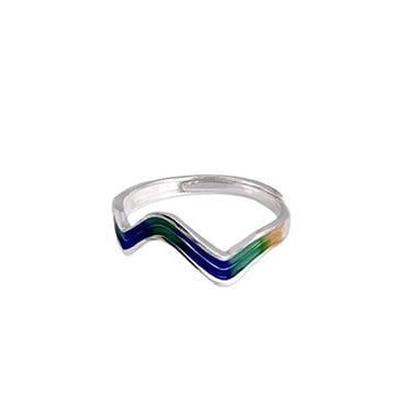 The Landscape Silhouette Cloisonné Silver Ring (3mm) ZANYÉ