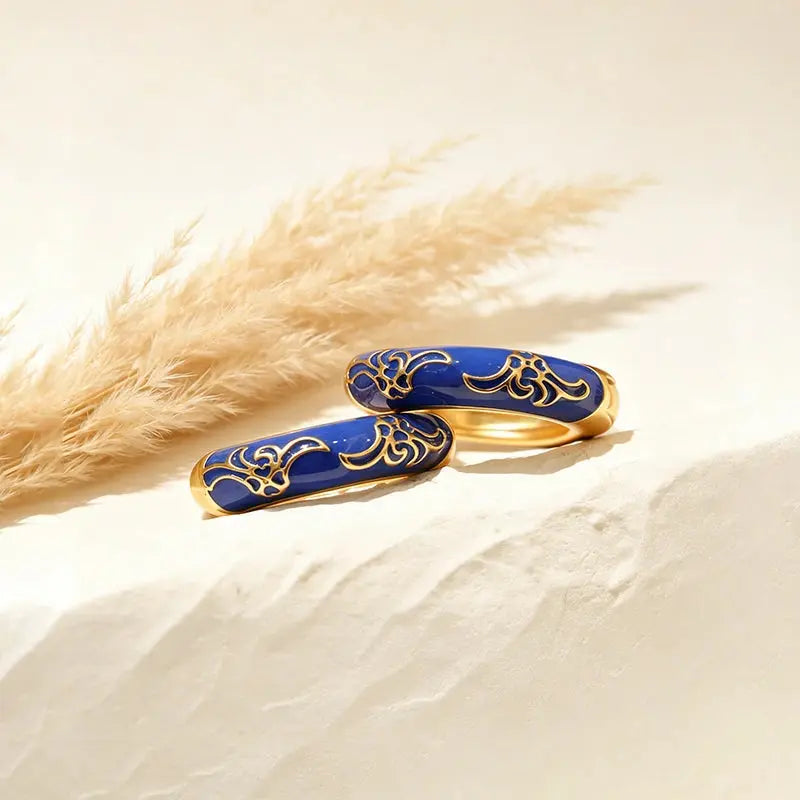 The Regal Enamel Scroll Hoop Earrings ZANYÉ