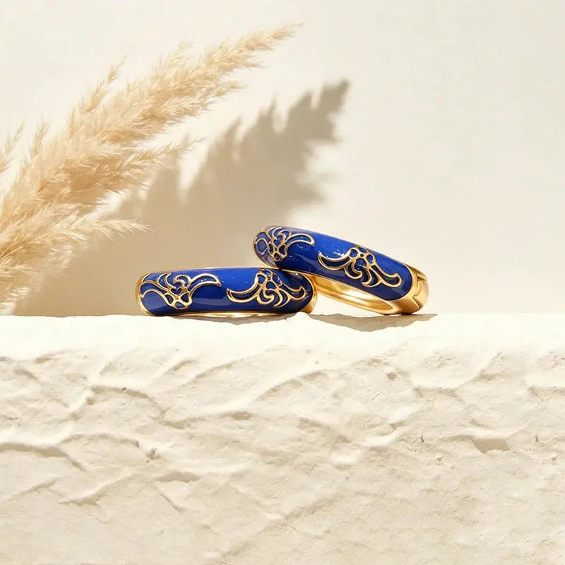 The Regal Enamel Scroll Hoop Earrings ZANYÉ