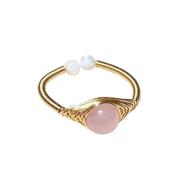 The Prism of Elements - Natural Gemstone Hand-Wire-Wrapped Adjustable Ring ZANYÉ