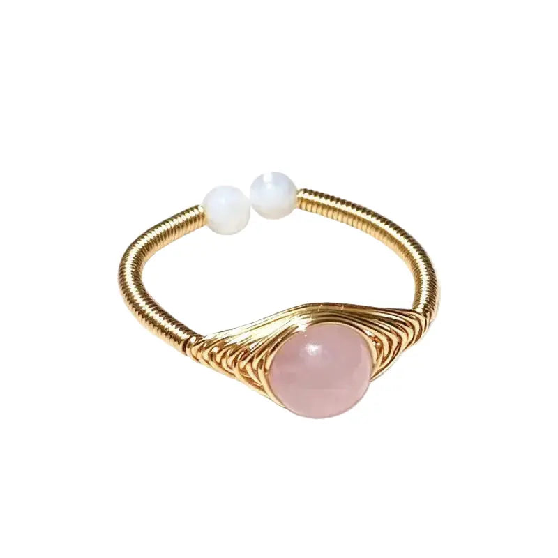 The Prism of Elements - Natural Gemstone Hand-Wire-Wrapped Adjustable Ring ZANYÉ