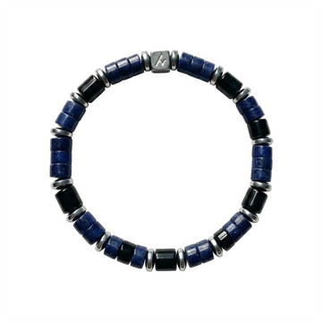The Celestial Mirror - Cylindrical Lapis Lazuli Mixed Bracelet ZANYÉ