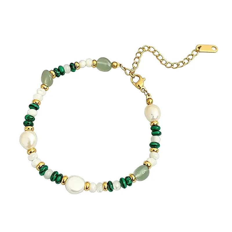 Echo of the Grove - Malachite, Aventurine & Pearl Bracelet ZANYÉ