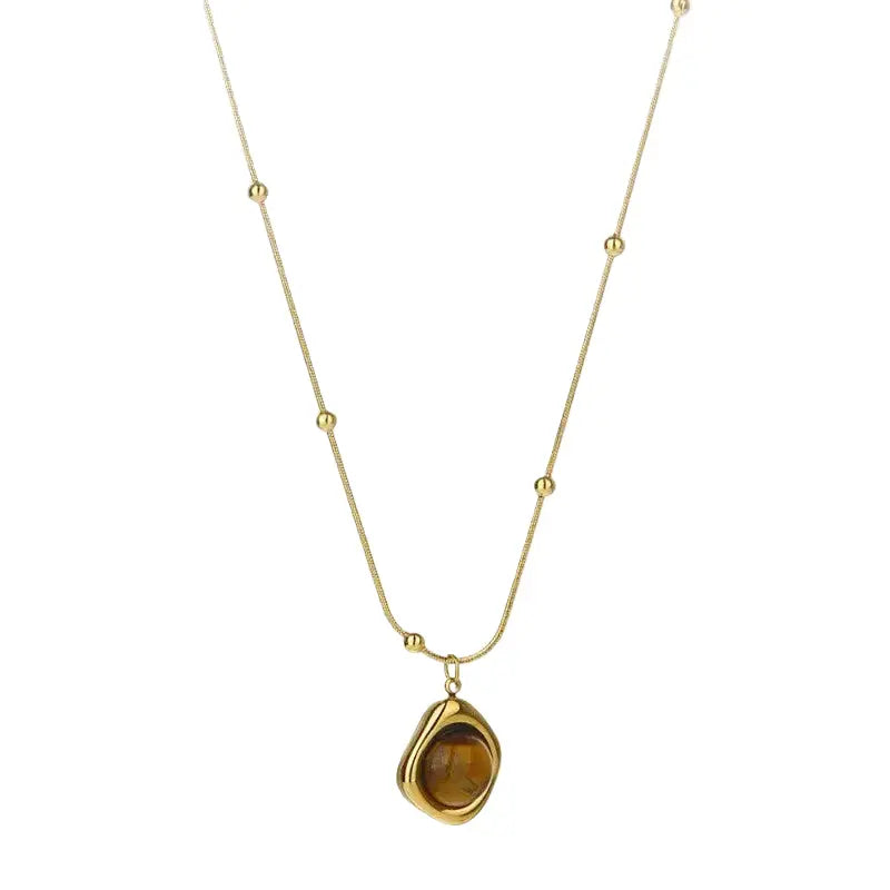 The Sovereign Radiance - Tiger's Eye Pendant Necklace ZANYÉ