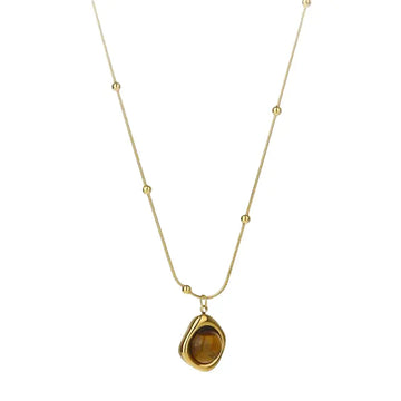 The Sovereign Radiance - Tiger's Eye Pendant Necklace ZANYÉ