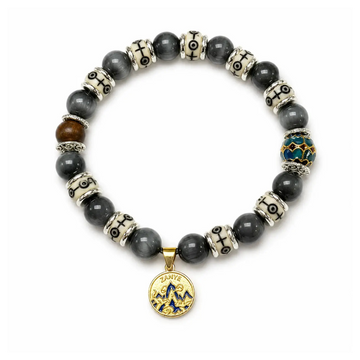 The Celestial Vision - Eagle's Eye Stone & Blue Cloisonné Archive Bracelet ZANYÉ