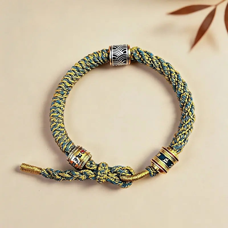 The Verdant Sanctuary - Handwoven Tibetan Corn Knot Cotton Cord Bracelet ZANYÉ
