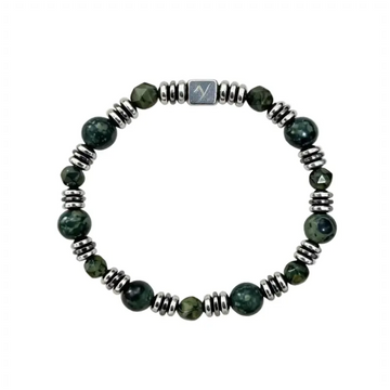 The Sparrow's Flight - Square-Cut Sparrow Stone & Gunmetal Spacer Bracelet ZANYÉ
