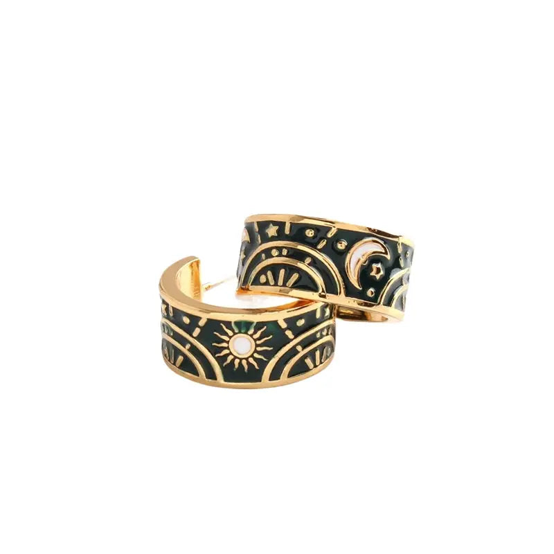 The Cosmic Celestial Asymmetric Hoop Earrings ZANYÉ
