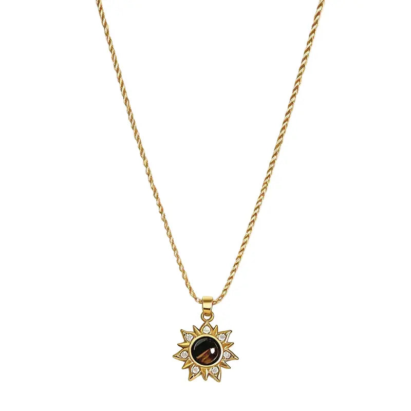 The Sovereign Radiance - Tiger's Eye Pendant Necklace ZANYÉ