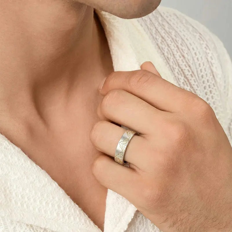 The Mountain & Sea Pledge Silver Couple Rings ZANYÉ