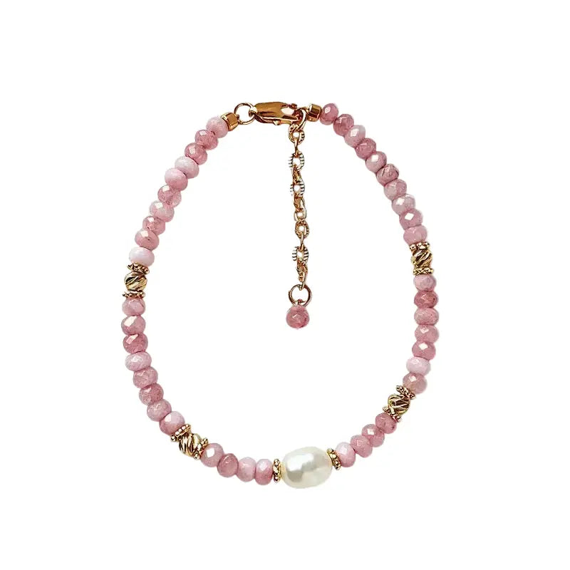 The Rose Dawn - Pink Natural Stone & Freshwater Pearl Jewelry Bracelet ZANYÉ