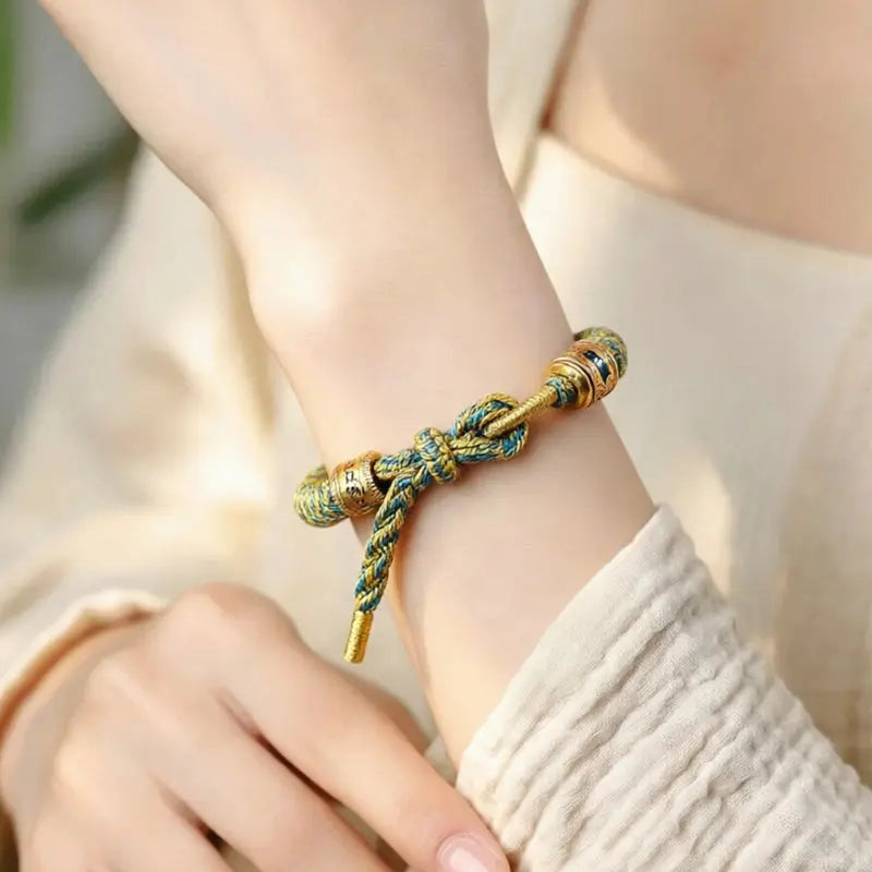 The Verdant Sanctuary - Handwoven Tibetan Corn Knot Cotton Cord Bracelet ZANYÉ