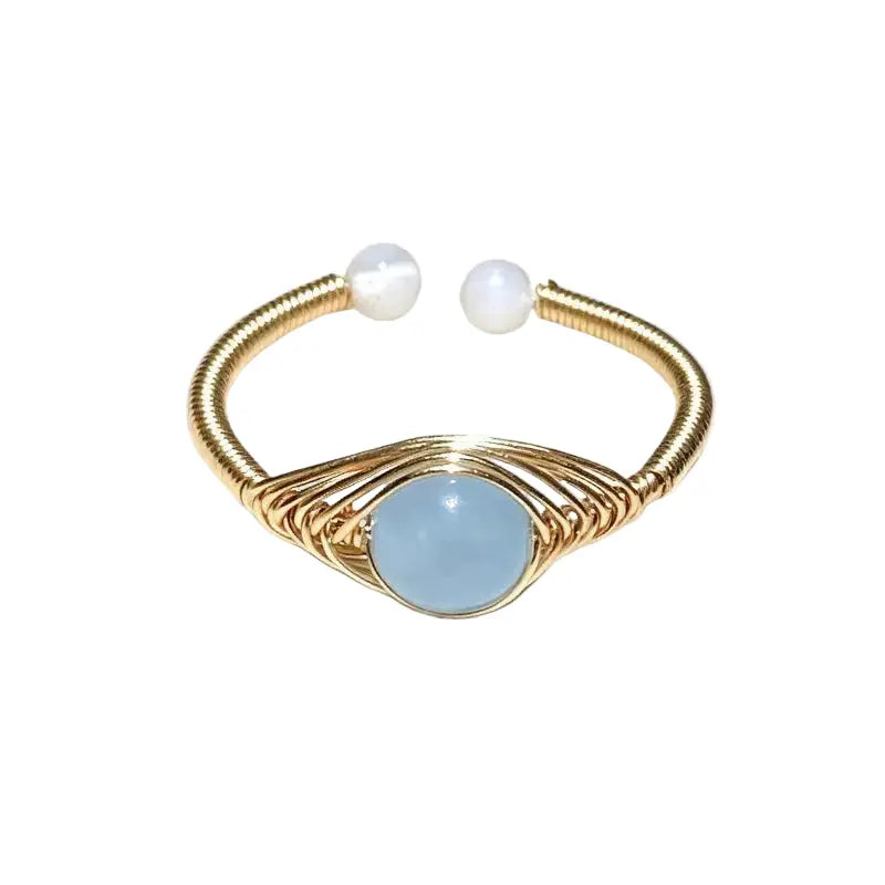 The Prism of Elements - Natural Gemstone Hand-Wire-Wrapped Adjustable Ring ZANYÉ