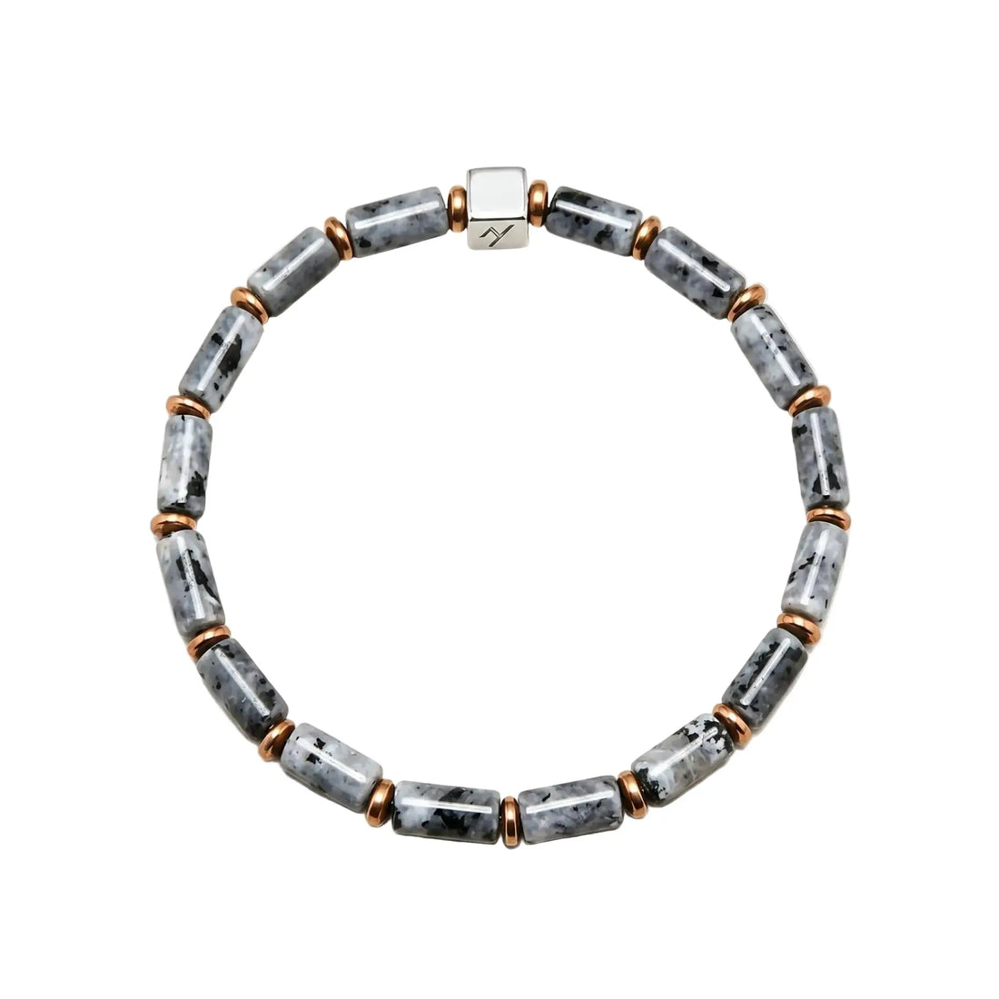 The Starry Void - Cylindrical Black Larvikite Bracelet ZANYÉ