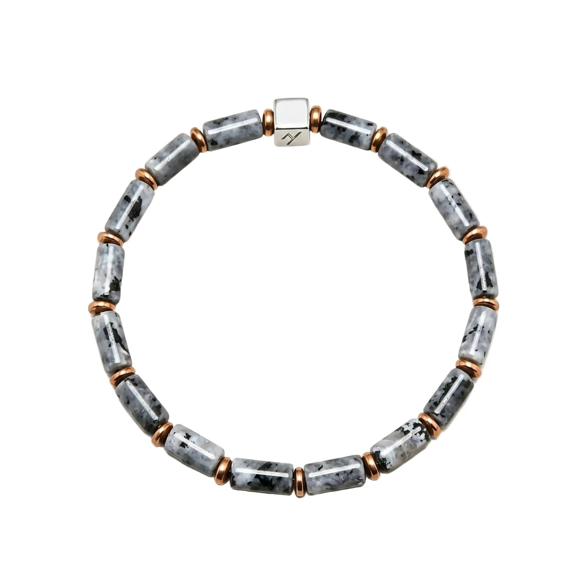 The Starry Void - Cylindrical Black Larvikite Bracelet ZANYÉ