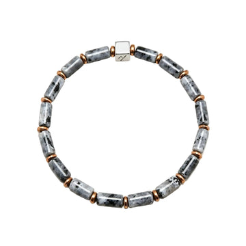 The Starry Void - Cylindrical Black Larvikite Bracelet ZANYÉ
